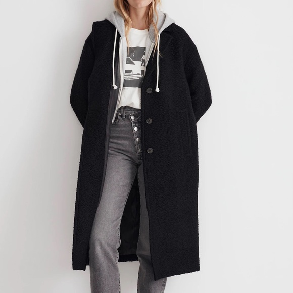 Madewell Jackets & Blazers - MADEWELL Alonzo Coat in Black Boucle